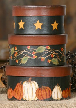 Fall Pumpkin Nesting Boxes 3B1233bm- Star Bittersweet, Pumpkin