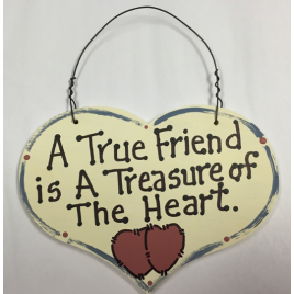 Large wood Heart  A True Friend is a Treasure of the Heart