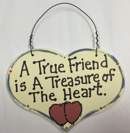 Large wood Heart  A True Friend is a Treasure of the Heart