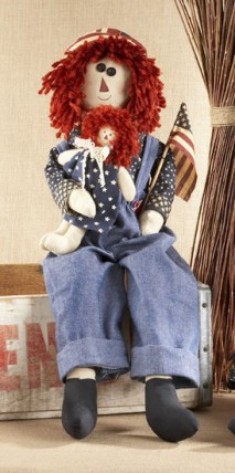 Primitive Doll 40687 Americana Raggedy Boy  Primitive Doll 40687 Americana Raggedy Boy