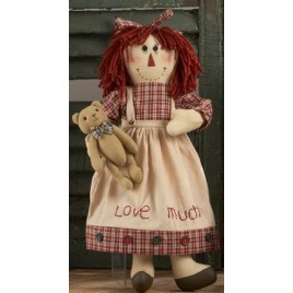 40888- Red Cherkered Doll Girl w/bear 40888- Red Cherkered Doll Girl w/bear