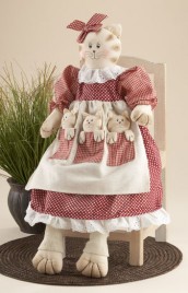  41518C- Mother Cat w/kittens Cloth