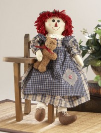 Primitive Doll 41562-Blue Plaid Raggedy 