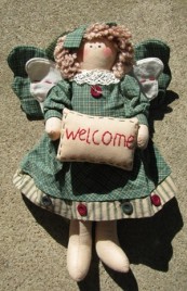 Primitive Decor  41890GW - Green Plaid Angel 