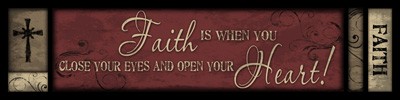 422F - Faith is when you close your eyes and open your heart wood block 