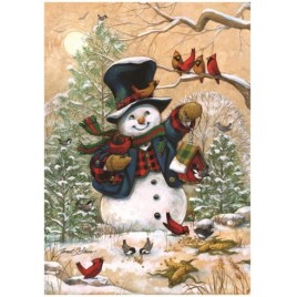 4263WFNB Snowman Winter Friends Garden Flag