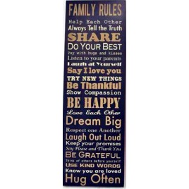 45280B - Family Rules Black wood sign 45280B - Family Rules Black wood sign