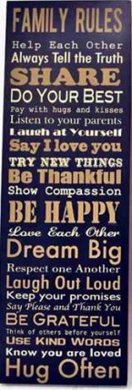 45280B - Family Rules Black wood sign 45280B - Family Rules Black wood sign