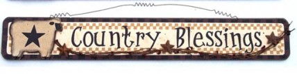 45378CB-  Primitive Wood Sign Sheep Country Blessings  