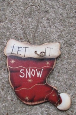 Wood Christmas Ornament 47069lish - Let it snow Hat 
