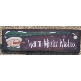 Snowman Wood Sign  47909WWW - Warm Winter Wishes  Snowman Wood Sign  47909WWW - Warm Winter Wishes