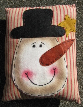 Christmas Decor Pillow 51384SP-Snowman Face