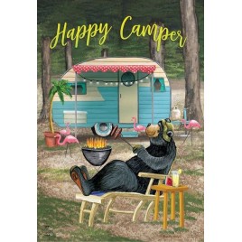 Happy Camper Bear Garden Flag 5047