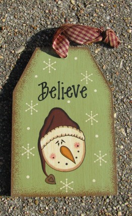  Wooden Christmas 55853 Snowman Tag