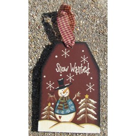 Wood Christmas 55719 Snowman Snow Wanted Tag Wood Christmas 55719 Snowman Snow Wanted Tag