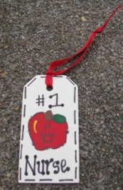  Teacher Gifts  #1 Nurse Wood Tag 