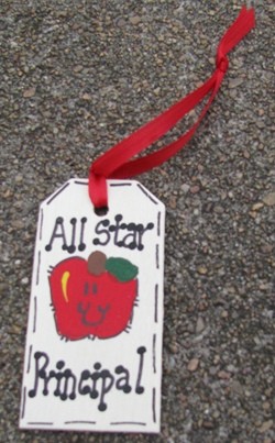 Teacher Gifts  56122P All Star Principal Wood Tag