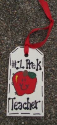 56122PK #1 Pre-K Teacher Wood Tag 56122PK #1 Pre-K Teacher Wood Tag