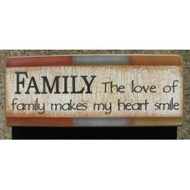 KLY56334Y - Family the love of family Makes my Heart smile wood block 