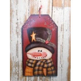 Snowman Decor 5669 - Snowman Gift Tag Burgundy Snowman Decor 5669 - Snowman Gift Tag Burgundy