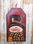 Snowman Decor 5669 - Snowman Gift Tag Burgundy Snowman Decor 5669 - Snowman Gift Tag Burgundy