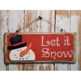 Snowman Decor 5734 - Let It snow Snowman Sign 