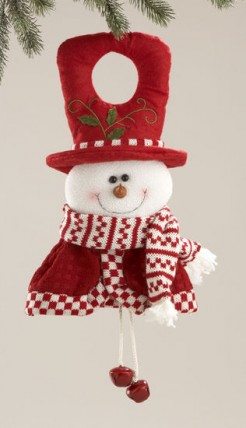 58161 Red White Snowman Doorknob 