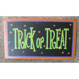 59038TT - Trick or Treat Wood block  59038TT - Trick or Treat Wood block