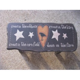 Primitive Wood Stool  60276C - Crow Stool