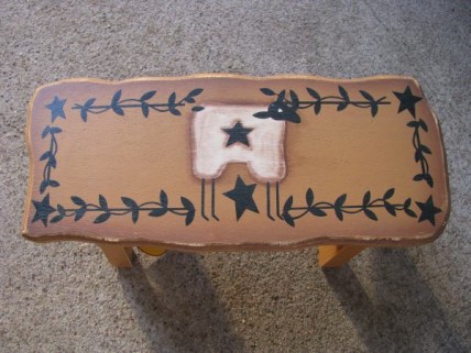 Primitive Wood Stool  60276SH - Sheep Stool 
