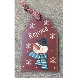 Wood Gift Tag 6090R - Rejoice  