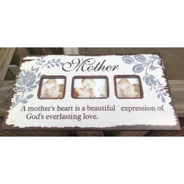 60991M - A Mother's Heart is a beautiful expression of God's everlasting love wood picture frame 