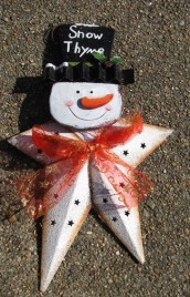 Tin Christmas Ornament 61809 Snow Thyme Snowman