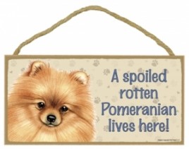Wood Pet Sign - 61954 A spoiled rotten - Pomeranian Lives Here