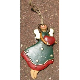 62322RHGR -Angel Red Heart Resin Ornament 62322RHGR -Angel Red Heart Resin Ornament