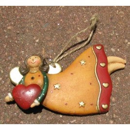 62322RHYR-Angel Red Heart Gold Resin Ornament 62322RHYR-Angel Red Heart Gold Resin Ornament
