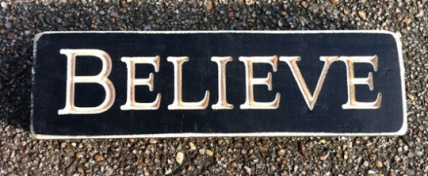 Primitive Engraved Wood Block 6402B - Believe Primitive Engraved Wood Block 6402B - Believe