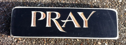 Primitive Country Engraved Wood Block 6418 - Pray Primitive Country Engraved Wood Block 6418 - Pray