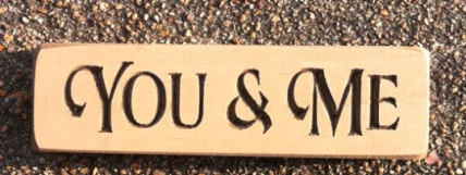 Primitive Engraved Wood Block 6424C You & Me Primitive Engraved Wood Block 6424C You & Me
