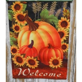 Garden Flag 6659 Welcome with Pumpkins  