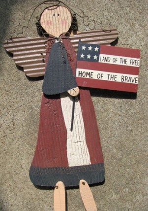6983LOF - Land of the Free Home of the Brave Patriotic Metal Angel 6983LOF - Land of the Free Home of the Brave Patriotic Metal Angel