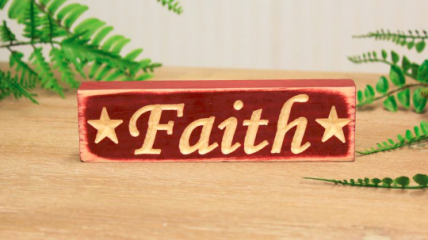 Primitive Wood Engraved Block 6F Faith Primitive Wood Engraved Block 6F Faith