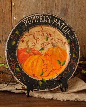 6W1518 - Pumpkin Patch Wood Plate  6W1518 - Pumpkin Patch Wood Plate