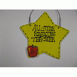 Reading Teacher 7032 Gift Yellow Star w/Apple All Star Reading Teacher Reading Teacher 7032 Gift Yellow Star w/Apple All Star Reading Teacher