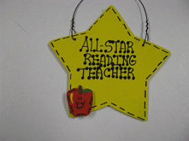 Reading Teacher 7032 Gift Yellow Star w/Apple All Star Reading Teacher