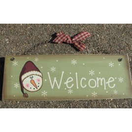 Wood Christmas 71775W Welcome Snowman Plaque Sign Wood Christmas 71775W Welcome Snowman Plaque Sign