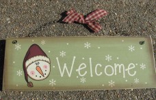 Wood Christmas 71775W Welcome Snowman Plaque Sign Wood Christmas 71775W Welcome Snowman Plaque Sign