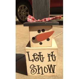 Christmas Decor 74081 Wood Stack Snowman Boxes