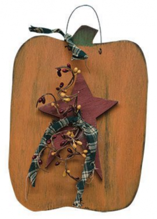 Fall Decor 7548PUMP - Hanging Pumpkin with Star, Homespun Ribbon and Pip Berries Fall Decor 7548PUMP - Hanging Pumpkin with Star, Homespun Ribbon and Pip Berries