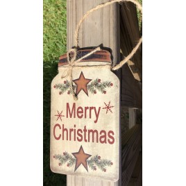 Primitive Wood 206-79098nb Merry Christmas mason Jar